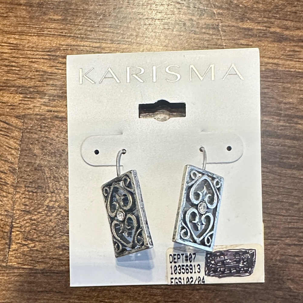 Karisma Silver Earrings with Heart Design